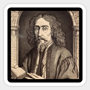 Baruch Spinoza drawing Sticker